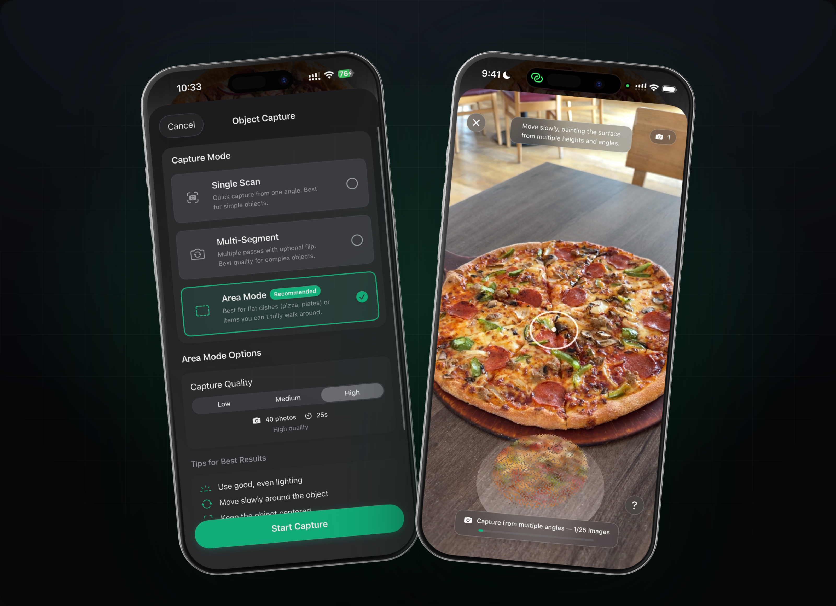 Object Capture Screen