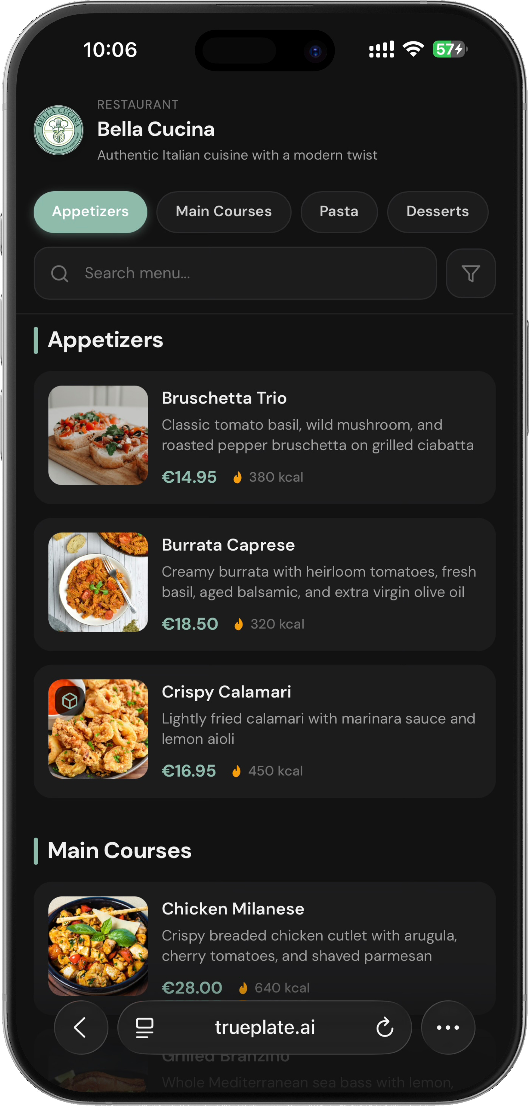 Customer Menu